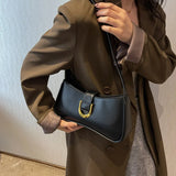 Women's PU Leather Underarm Bag Retro Travel Shoulder Bag