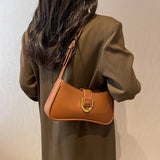 Women's PU Leather Underarm Bag Retro Travel Shoulder Bag