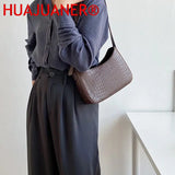 Women's Pu Leather Zipper Underarm Bag Handbag