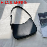 Women's Pu Leather Zipper Underarm Bag Handbag