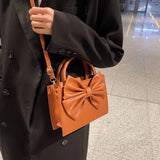 Bowknot Handbags Shoulder Bag Female Leather Lovely Girls Purse