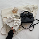 Bowknot Handbags Shoulder Bag Female Leather Lovely Girls Purse
