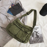 Canvas Tote Solid Colrs Concise Shoulder Handbags