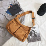 Canvas Tote Solid Colrs Concise Shoulder Handbags