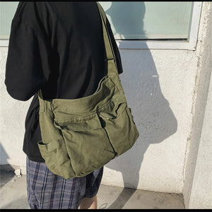 Canvas Tote Solid Colrs Concise Shoulder Handbags