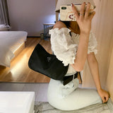 Women's Nylon Shoulder Bag Clutch Purse Solid Crossbody Handbags