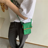 Canvas Mini Crossbody Bag Shoulder Phone Bag Solid Female Casual Little Handbag