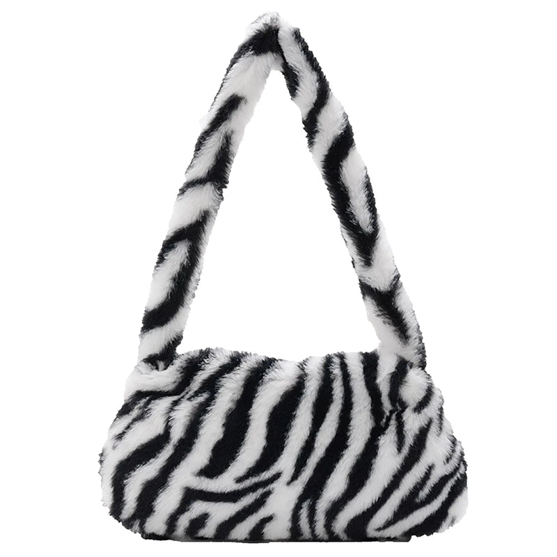 Furry Shoulder Bag Portable Underarm Messenger Handbag