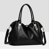 Women's Shoulder Bag Casual Tote PU Leather Handbag Double Arrow Solid Bag