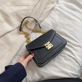 Chain Leather Shoulder Messenger Bag for Women, Summer Square Handbag
