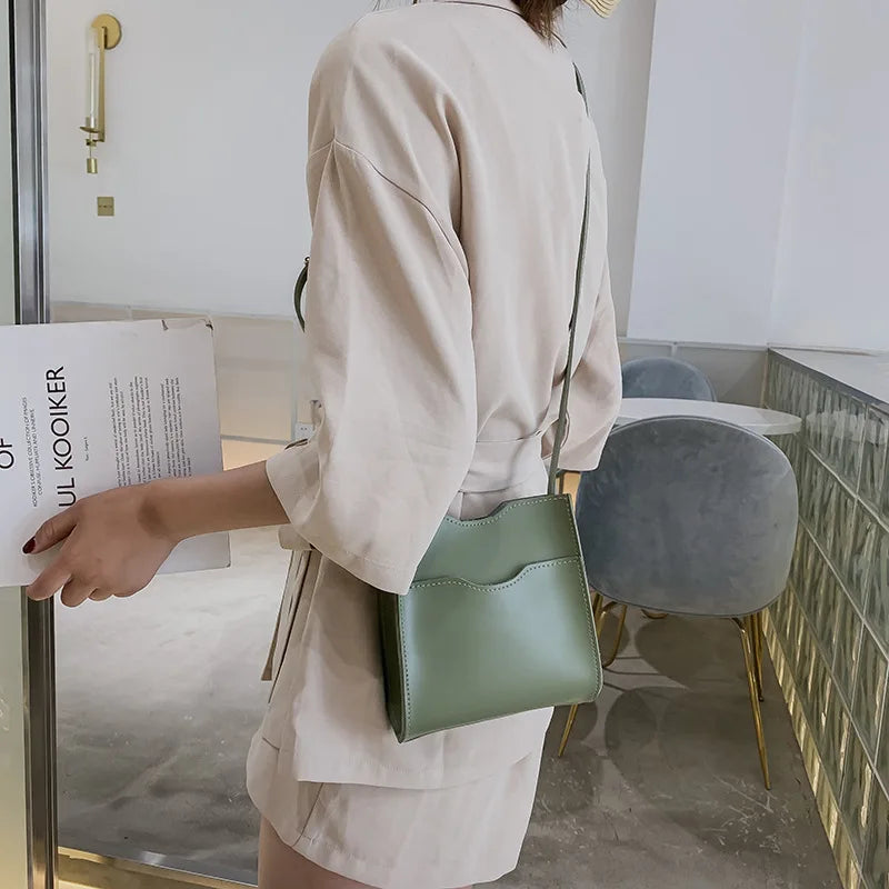 Vintage Crossbody Bucket Bag for Women