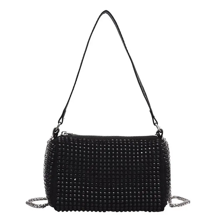 Silver Rhinestone Texture Small Bag Crystal Handbag