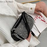 Silver Rhinestone Texture Small Bag Crystal Handbag