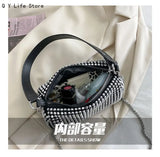 Silver Rhinestone Texture Small Bag Crystal Handbag