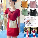 Stone Grain Small Square Bag Shoulder Messenger Bag Small And Mobile Phone Bag
