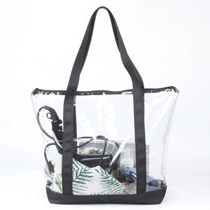 Clear Stadium Security Travel & Gym Zippered Tote Beach Bag PVC Construction