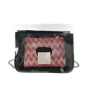 Women's Clear Transparent Chain Shoulder Bag Jelly Crossbody