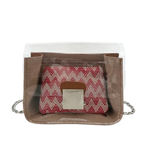 Women's Clear Transparent Chain Shoulder Bag Jelly Crossbody