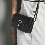 Retro Female Shoulder Bag Wild Belt Buckle Small Square Bag