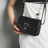 Retro Female Shoulder Bag Wild Belt Buckle Small Square Bag