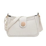 Crocodile Pattern Handbag Leather Shoulder Bag Chain Lock Messenger Bag