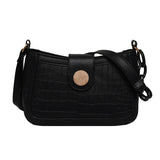 Crocodile Pattern Handbag Leather Shoulder Bag Chain Lock Messenger Bag