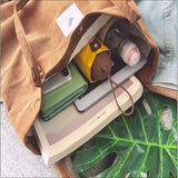 Corduroy Tote Bag Casual Solid Shoulder Bag