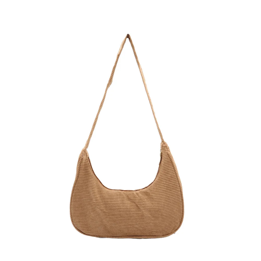 Corduroy Shoulder Bag Autumn Winter Style Casual Female Underarm Bag
