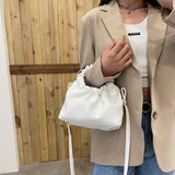 Women's Fold Buckle Shoulder Bag Messenger Bag PU Leather Handbags