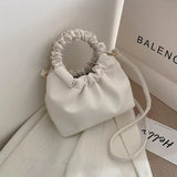 Women's Fold Buckle Shoulder Bag Messenger Bag PU Leather Handbags