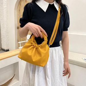 Women's Fold Buckle Shoulder Bag Messenger Bag PU Leather Handbags