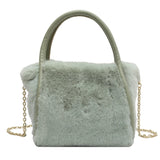 Women's Large Capacity Plush Bucket Bag Chains Shoulder Bags
