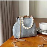 Corduroy Shoulder Bag Tote Handbag with Multiple Pockets