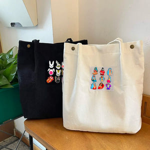 Corduroy Shoulder Bag Women Tote Casual Handbag Reusable Shopping Bags