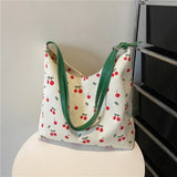 Versatile Canvas Fashion Shoulder Bag Large Capacity Shopping Bag
