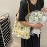 Versatile Canvas Fashion Shoulder Bag Large Capacity Shopping Bag