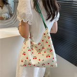 Versatile Canvas Fashion Shoulder Bag Large Capacity Shopping Bag