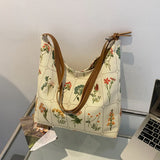 Versatile Canvas Fashion Shoulder Bag Large Capacity Shopping Bag