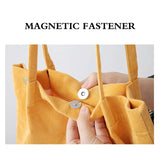 Corduroy Tote Bag Casual Solid Shoulder Bag Student Handbag