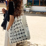 Women's Literary Canvas Shoulder Bag Large Capacity Shopping Handbag