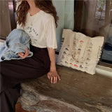 Women's Literary Canvas Shoulder Bag Large Capacity Shopping Handbag