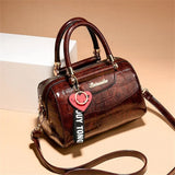 Women's Crocodile Shoulder Bag PU Leather Crossbody Handbag Tote