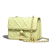 Women's Crossbody Shoulder Bag with Chains - Flap Purse Handbag