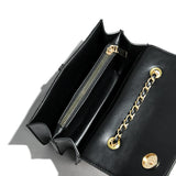 Women's Crossbody Shoulder Bag with Chains - Flap Purse Handbag