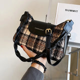 Plaid Shoulder Bag for Women All-match Handbags Totes