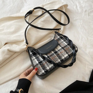 Plaid Shoulder Bag for Women All-match Handbags Totes