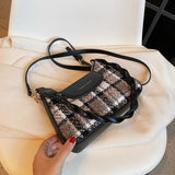 Plaid Shoulder Bag for Women All-match Handbags Totes