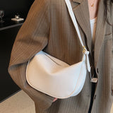Women's Soft Pu Leather Shoulder Bag Half Moon Handbag