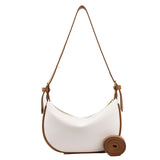 Women's Soft Pu Leather Shoulder Bag Half Moon Handbag
