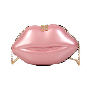 Personality Lip Shoulder Bag Zipper Lady Messenger Bag Chain Ladies